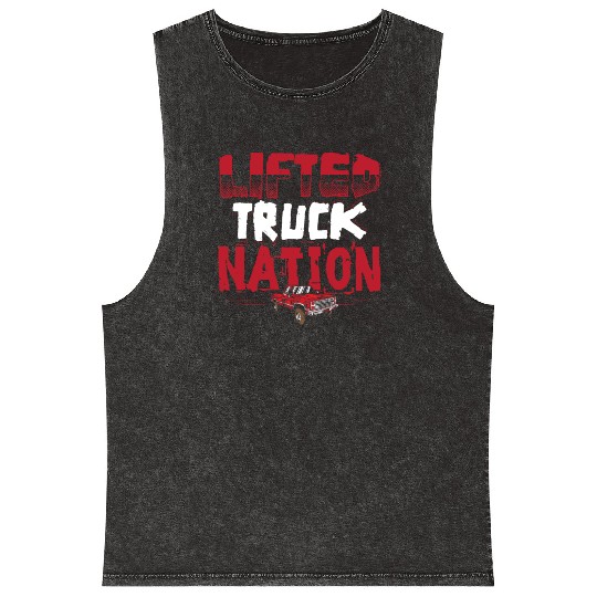 Lifted Truck Nation Pickup Truck Square Body Truck Mineral Wash Tank Tops