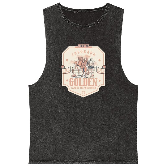 golden Colorado wild west town Mineral Wash Tank Tops