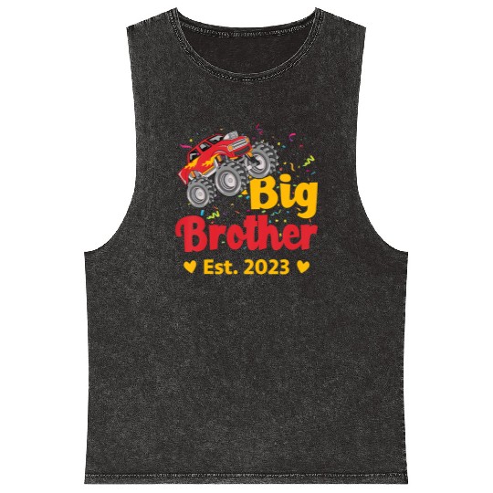 Big Brother Est 2023 Monster Truck Mineral Wash Tank Tops