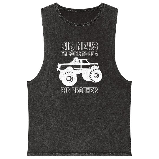 Going To Be A Big Brother Monster Truck Toddler Gi Mineral Wash Tank Tops