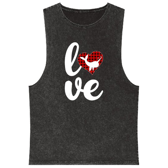 Narwhal Fish Lover Buffalo Plaid Love Narwhal Vale Mineral Wash Tank Tops