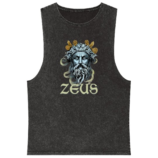 Greek God Zeus Greece Ancient Mythology Mineral Wash Tank Tops