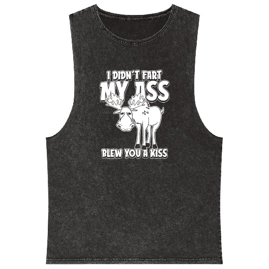 Moose Elk Funny Mineral Wash Tank Tops