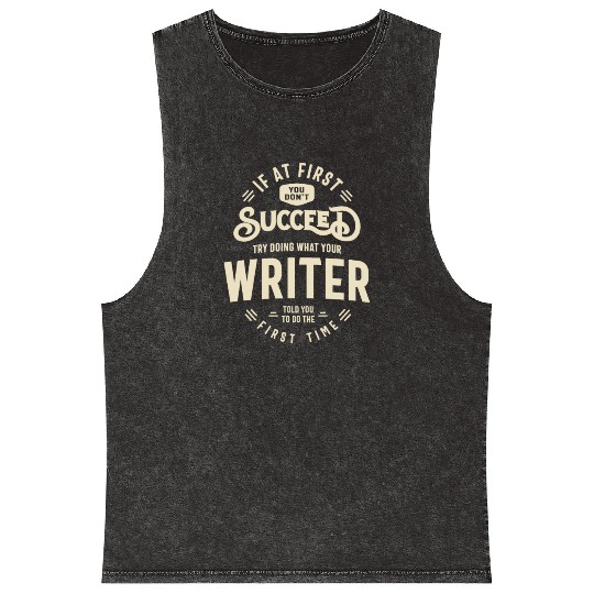 Writer Job Title Profession Mineral Wash Tank Tops