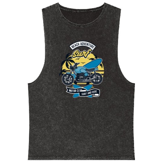 Motorcycle Bike Surf Mineral Wash Tank Tops