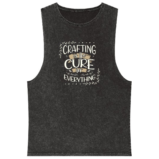 Crafter Gift Cats are the Cure for Everything Mineral Wash Tank Tops