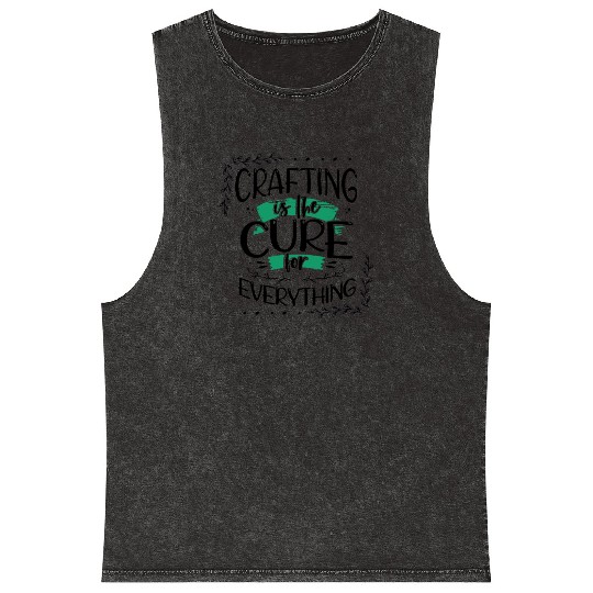 Crafter Gift Cats are the Cure for Everything Mineral Wash Tank Tops