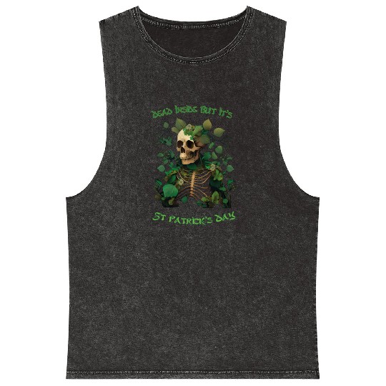 Dead inside but its St Patrick's Mineral Wash Tank Tops