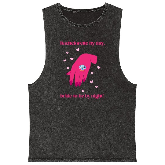 Bachelorette by day bride to be by night Icon Mineral Wash Tank Tops