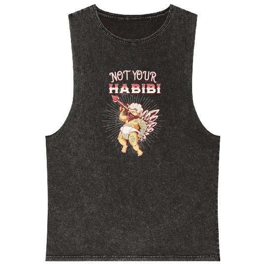Not Your Habibi happy Classic Retro Essential Mineral Wash Tank Tops