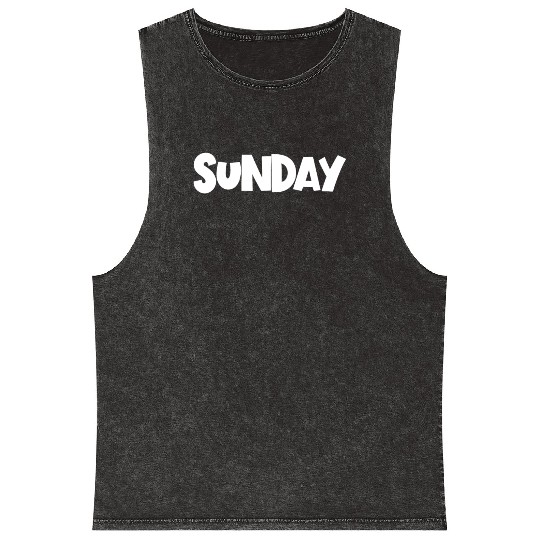 Sunday Day Of The Week Minimalist Funny Sunday Mineral Wash Tank Tops