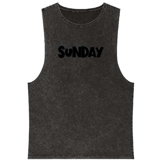Sunday Day Of The Week Minimalist Funny Sunday Mineral Wash Tank Tops
