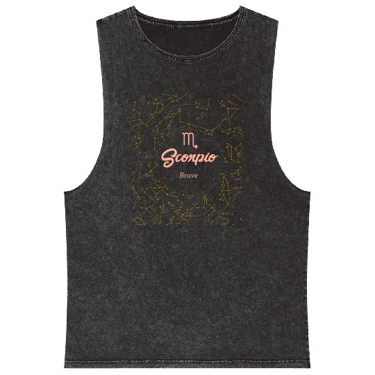 Scorpio Brave Astronomy Mineral Wash Tank Tops