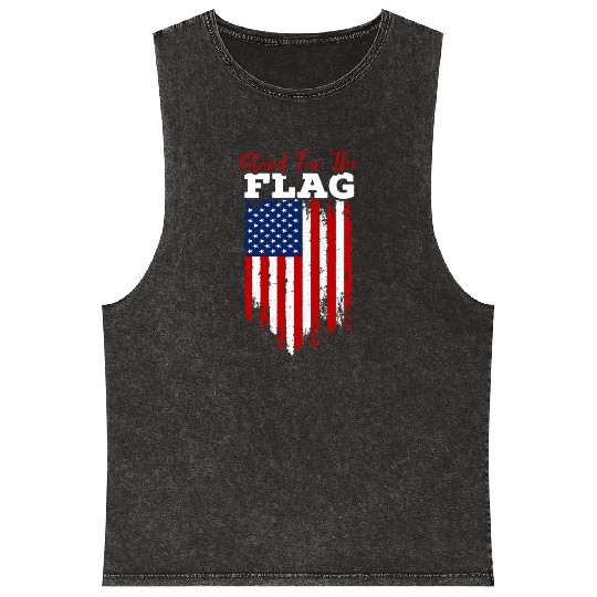 Stand For The Flag Veteran USA Flag Memorial Day Mineral Wash Tank Tops