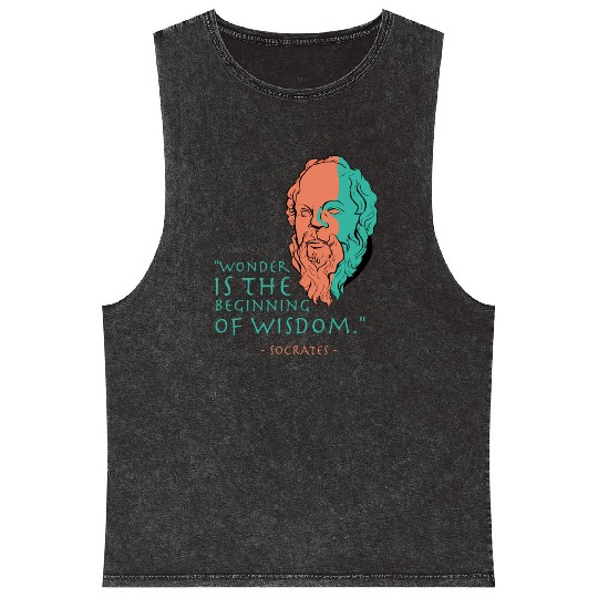 Socrates Stoic Philosophy Quote Mineral Wash Tank Tops