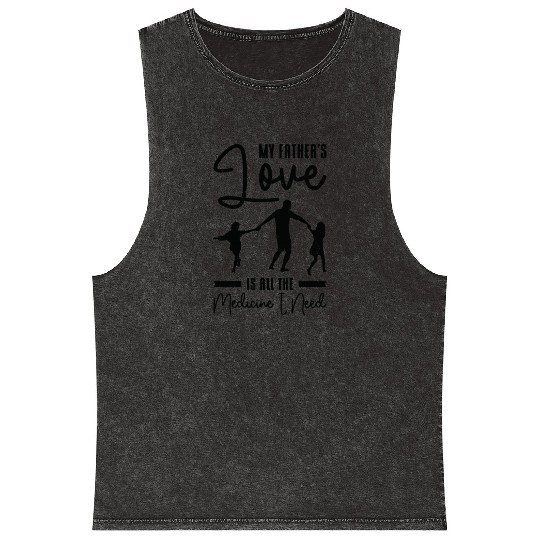 Best Medicine Father Love Grandpa Family Mineral Wash Tank Tops