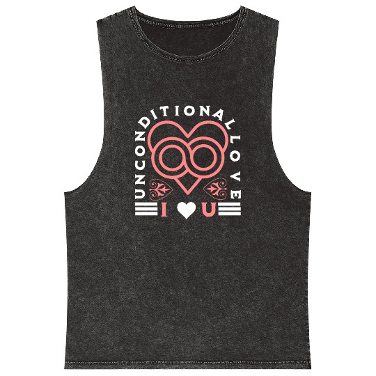 Unconditional Love, heart, I love, marriage, groom Mineral Wash Tank Tops