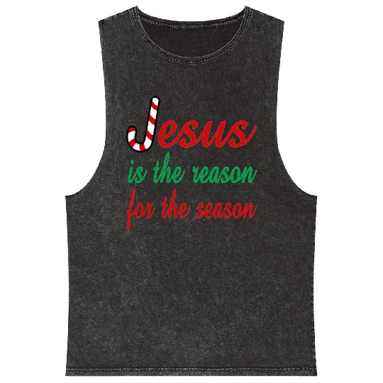 Jesus Is The Reason For The Season Mineral Wash Tank Tops