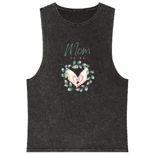 Mom To Be Mineral Wash Tank Tops