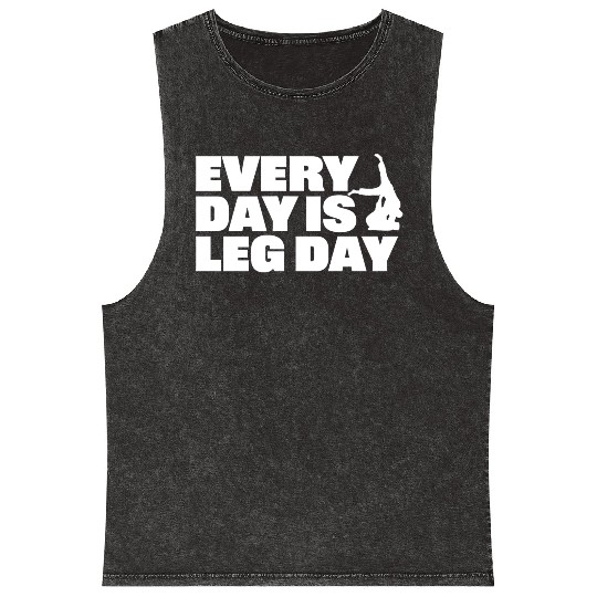 Every Day is Leg Day BJJ Apparel Mineral Wash Tank Tops