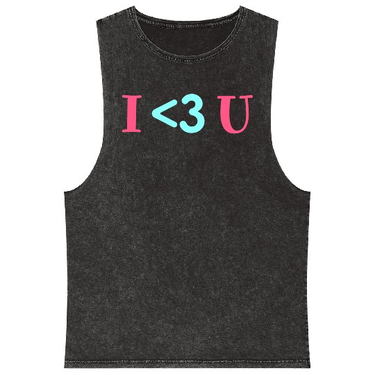 I Love U, Heart, Cool, Marriage, Wedding, Romantic Mineral Wash Tank Tops