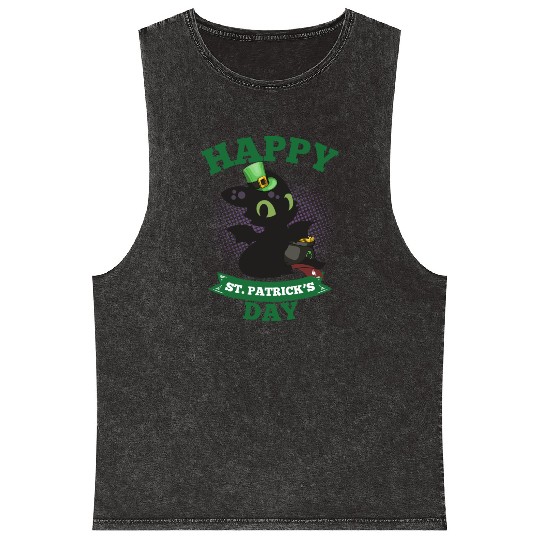 Happy St Patricks Day Toothless Mineral Wash Tank Tops