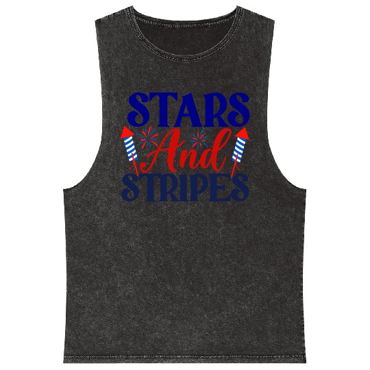Stars And Stripes Mineral Wash Tank Tops
