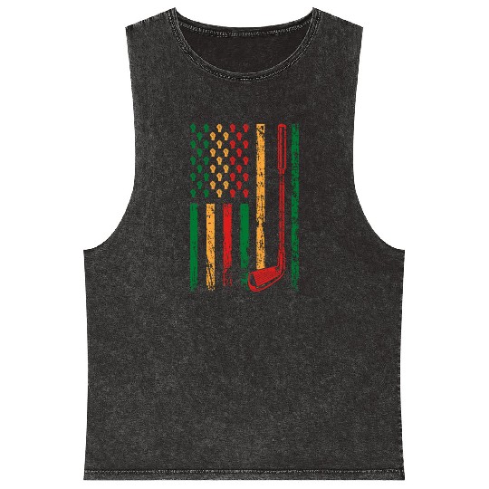 American Sports Flag Athletic Black Juneteenth Mineral Wash Tank Tops