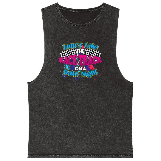 Fancy Like The Race Track On A Date Night Vintage Mineral Wash Tank Tops