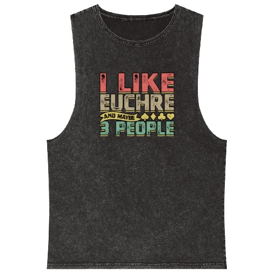 Card Game Games Playing Card Poker Euchre Mineral Wash Tank Tops