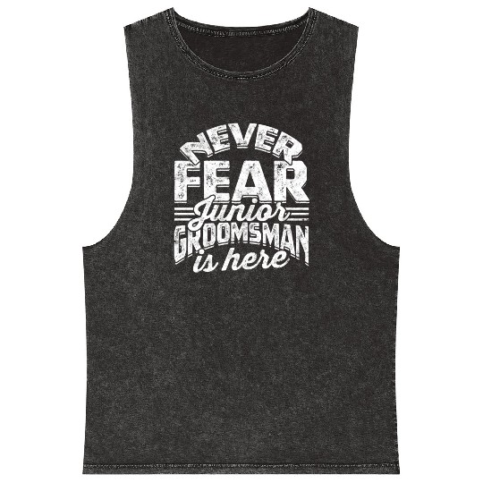 Junior Grooms Man Wedding Party Groomsmen Mineral Wash Tank Tops