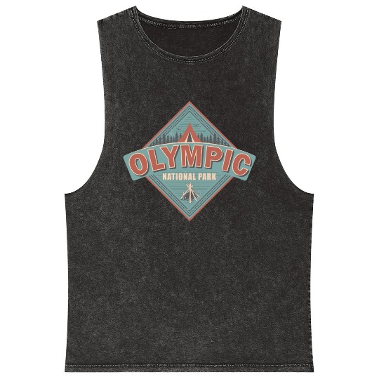 Washington State National Park Vintage US Camping Mineral Wash Tank Tops