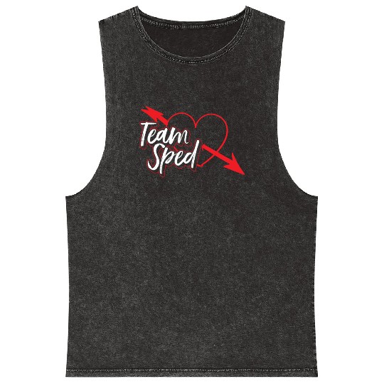 Team Sped Teacher Awareness Special Education Mineral Wash Tank Tops