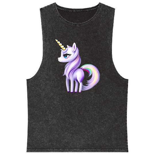 Pretty Unicorn Mineral Wash Tank Tops