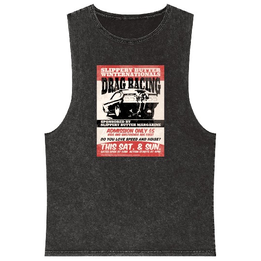 Vintage Hot Rod Classic Drag Racing Poster Mineral Wash Tank Tops