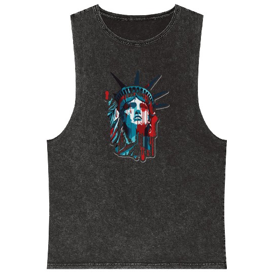Color Drops Lady Liberty Mineral Wash Tank Tops