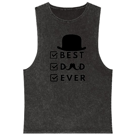 Best Dad Ever- I Love My Dad Mineral Wash Tank Tops