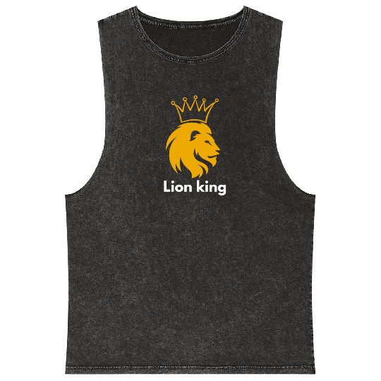 lion King Mineral Wash Tank Tops