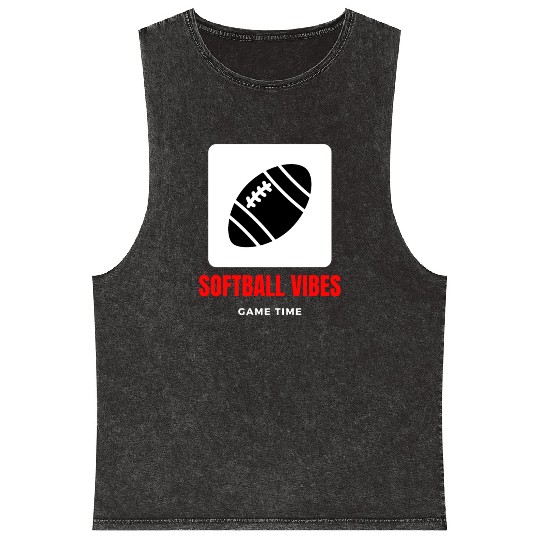 Softball vibes game time motivational design Mineral Wash Tank Tops