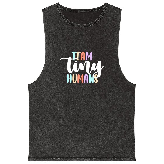 Nursing ICU Neonatal Team Tiny Humans NICU Nurse Mineral Wash Tank Tops