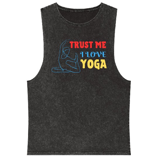Trust me I love yoga Mineral Wash Tank Tops