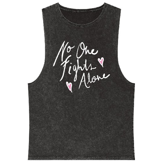 no one fights alone Mineral Wash Tank Tops