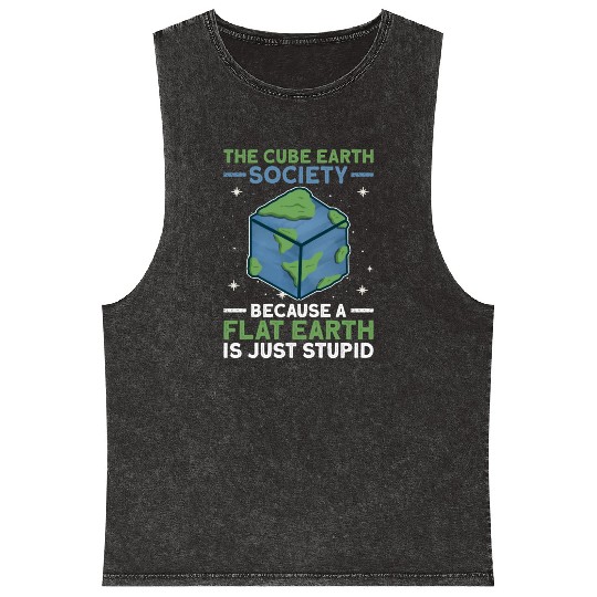 The Cube Earth Society Earth Planet Space Lover Mineral Wash Tank Tops