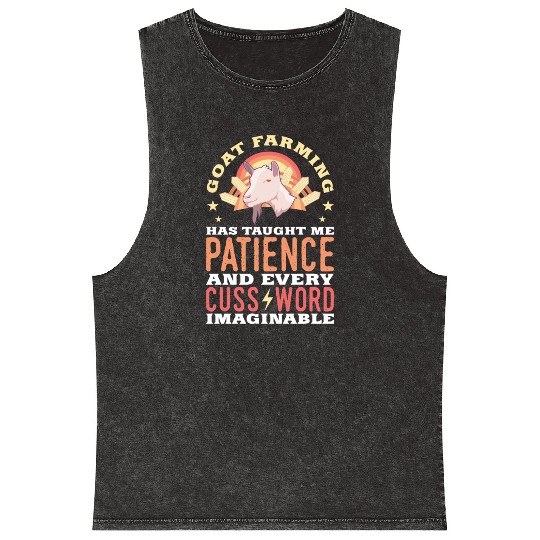 Goat Farming Has Taught Me Patience Mineral Wash Tank Tops