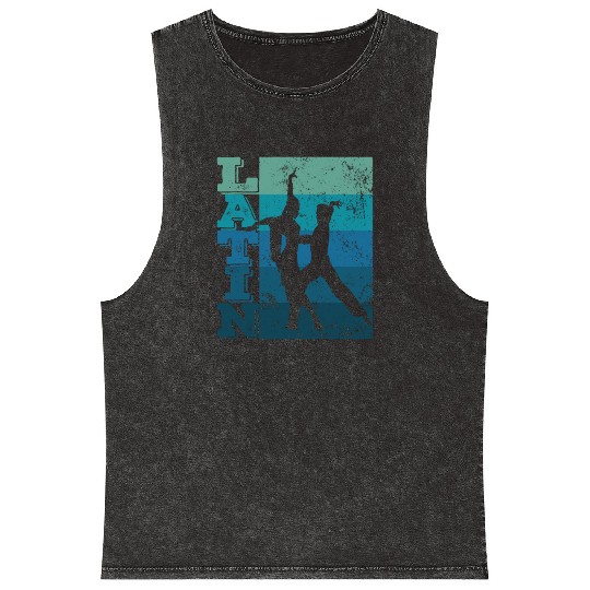 Latin Dance Couple Retro Dancer Mineral Wash Tank Tops