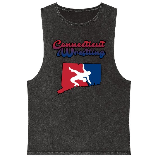 Connecticut Wrestling Mineral Wash Tank Tops