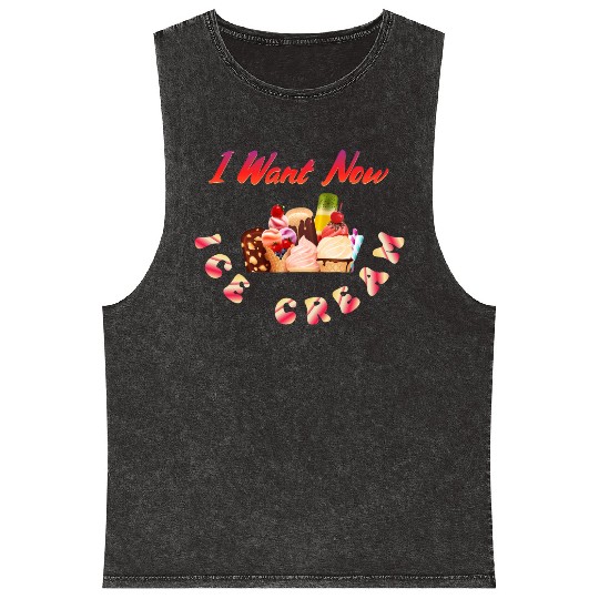 Sweet Gift for Ice Cream Lovers in the Summer Day Mineral Wash Tank Tops