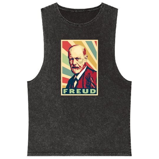 Sigmund Freud Vintage Colors Mineral Wash Tank Tops