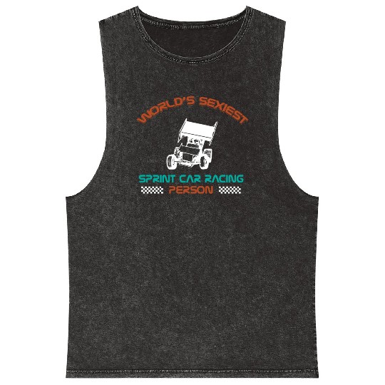 Sprint Car Racing, sprint car, dirt track racers Mineral Wash Tank Tops