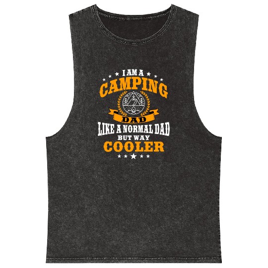 Funny Camping Dad Saying Summer Camp For Men Mineral Wash Tank Tops